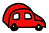 dessin d'une petite voiture rouge