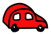 dessin d'une petite voiture rouge